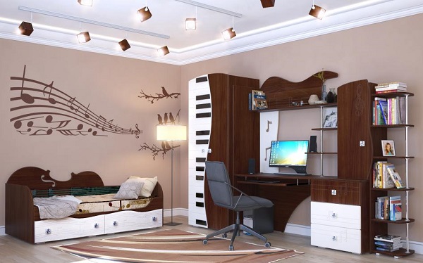 Мебель с кромкой пвх 1*35 мм CL4163 - пример использования. Цвет орех гварнери.