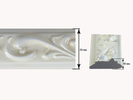 Декоративный гибкий молдинг для мебели SY 46 схематичное изображение с указанием размеров.