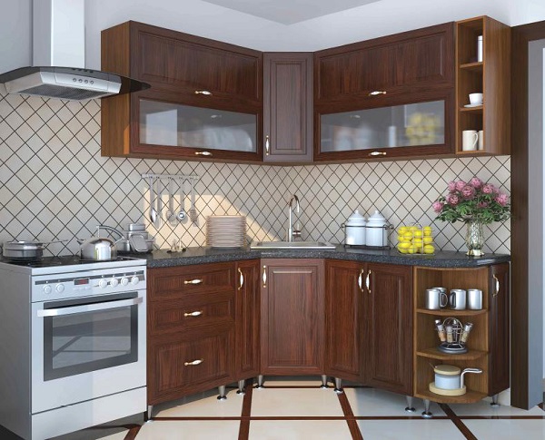 Мебель с кромкой пвх 0,4*19 мм PV4853 - пример использования. Цвет орех светлый.