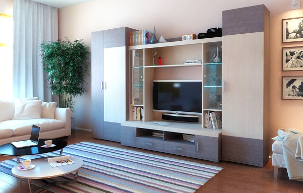 Мебель с кромкой пвх 1,8*22 мм BR607 - пример использования. Цвет лиственница темная.