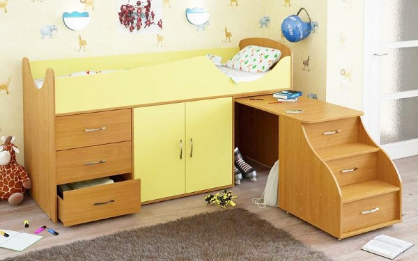 Мебель с кромкой пвх 1,8*19 мм PV5107 - пример использования. Цвет желтый бук.