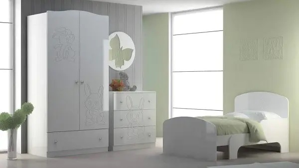 Мебель с кромкой пвх 0,4*50 мм PV2250 - пример использования. Цвет белый.