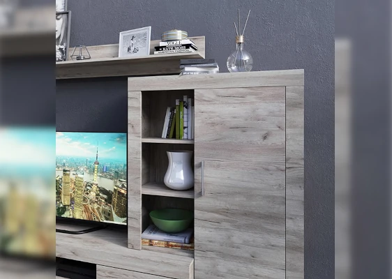 Мебель с кромкой пвх 0,4*22 мм BR224 - пример использования. Цвет дуб крафт серый.