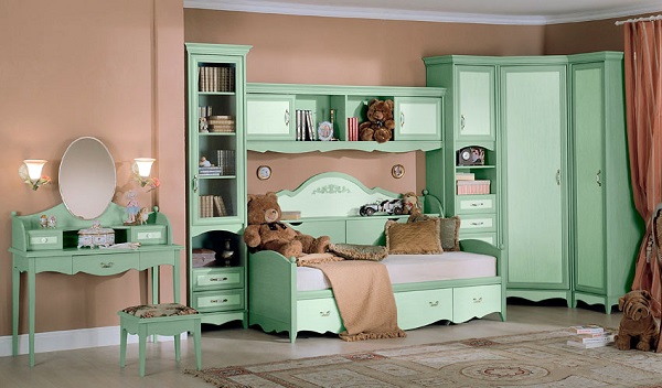 Мебель с кромкой пвх 0,4*19 мм BR911-911 - пример использования. Цвет зеленый пастельный.