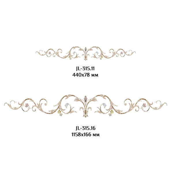 Сочетание переводной декоративной наклейки для мебели JL 315.16 с наклейкой JL 315.11.