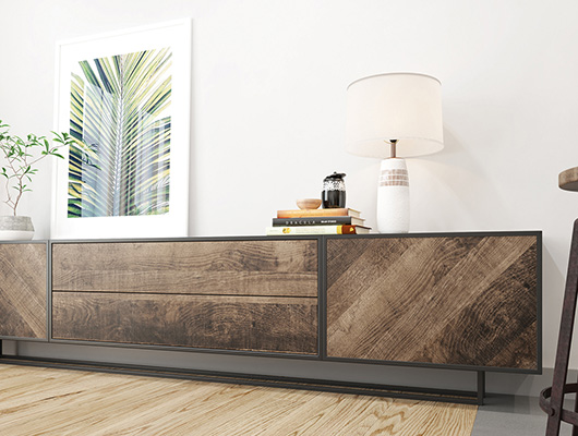 Мебель с кромкой пвх 1*19 мм BR242 - пример использования. Цвет дуб гранж колониальный.