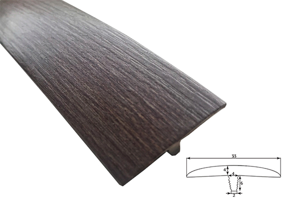 Врезной профиль без обхвата из гибкого ПВХ T33 BK4008 ясень шимо темный.