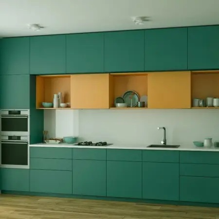 Мебель с кромкой пвх 0,8*19 мм BR779 - пример использования. Цвет бензин.