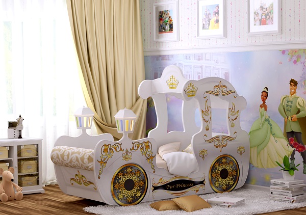 Мебель с врезным кантом пвх T09 BK111 - пример использования. Детская кроватка-карета.