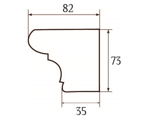 Карниз для короны SY 16026 схематичное изображение с указанием размеров.