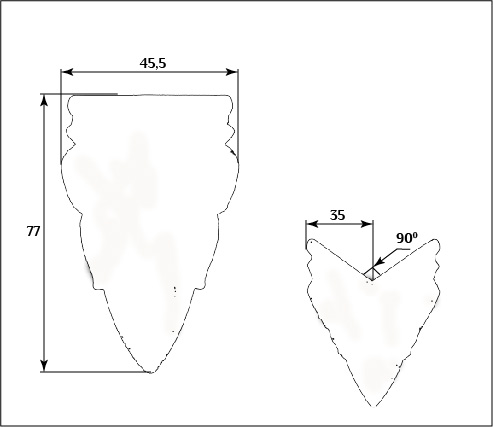 Мебельный декор с внутренним углом SY 15076 схематичное изображение с указанием размеров.
