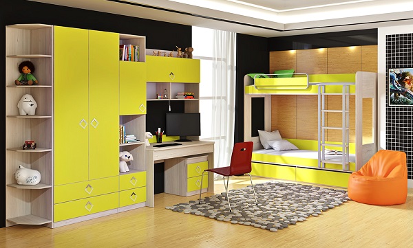 Мебель с кромкой пвх 1,8*19 мм BR912-911 - пример использования. Цвет лайм.