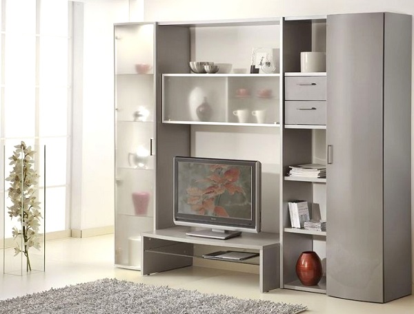 Мебель с кромкой пвх 0,4*19 мм PV1709 - пример использования. Цвет алюминий.