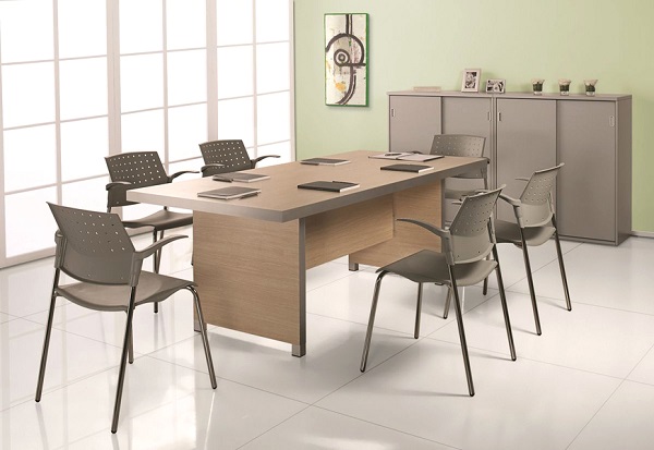 Мебель с накладным кантом пвх U16 BK746 - пример использования. Офисна мебель металлик.