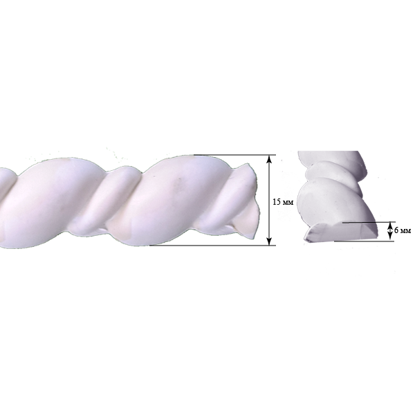 Декоративный гибкий молдинг для мебели SY 274 схематичное изображение с указанием размеров.