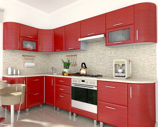 Мебель с кромкой пвх 0,4*19 мм BR740-911 - пример использования. Цвет красный.