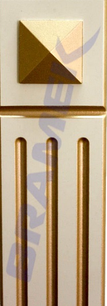 Декоративная розетка из гибкого ПВХ SY 0899 на мебельной пилястре - пример использования.