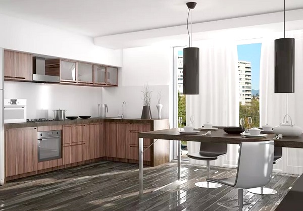 Мебель с кромкой пвх 1,8*19 мм PV1712 - пример использования. Цвет эбони темный.