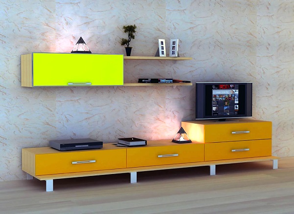 Мебель с кромкой пвх 1,8*19 мм BR715 - пример использования. Цвет желтый.