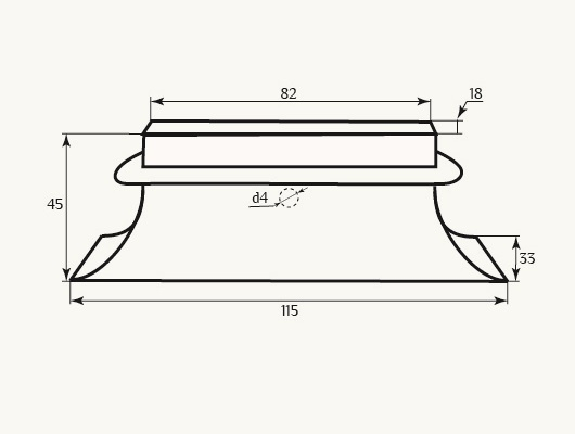 Подпятник дял капители SY 17027 схематичное изображение с указанием размеров.