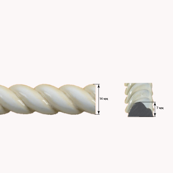 Декоративный гибкий молдинг для мебели SY 60 схематичное изображение с указанием размеров.