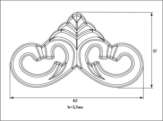 Декоративный элемент для мебели SY 15119 схема с размерами
