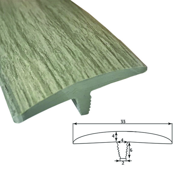 Врезной профиль без обхвата из гибкого ПВХ T33 BK4010 дуб грац.