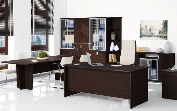 Мебель с накладным кантом пвх U16 BK90414 - пример использования. Офисна мебель цвет венге.