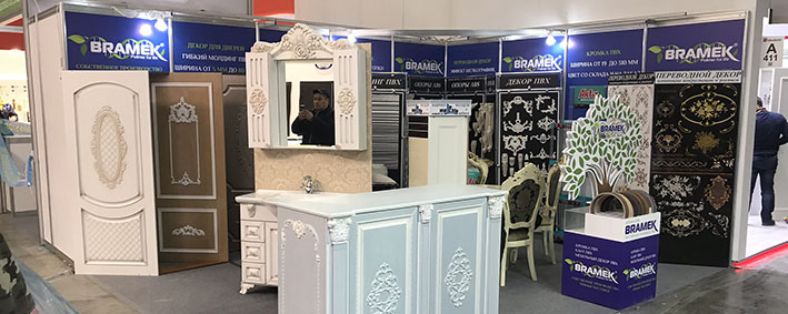 стенд компании БРАМЕК на выставке компания Брамек на выставке MOSBUILD 2019 в Москве