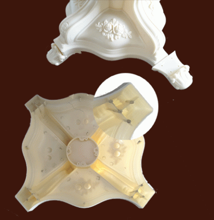 Декоративное подстолье из ABS-пластика SY 22602 для стола вид снизу.