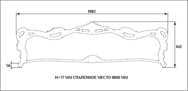 Рама для спинки кровати SY 77001 схематичное изображение с указанием размеров.