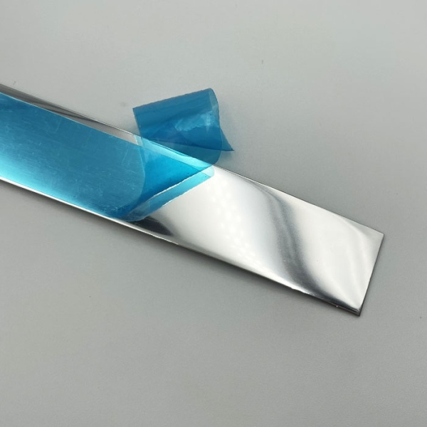 кромка пвх металлизированная серебро с защитной пленкой в магазине Брамек