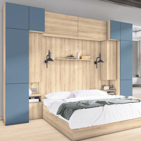 Мебель с кромкой пвх 0,4*19 мм BR781 - пример использования. Цвет синий дымчатый.