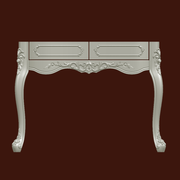 Комплект для консольного столика с декоративными опорами из ABS-пластика SY 16027, пластиковой царгой и фасадами для ящиков.