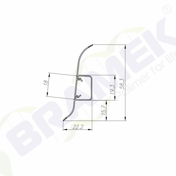 Плинтус пвх 58 мм