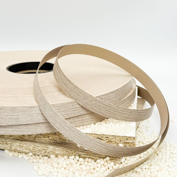 Кромка с клеем и плитой ясень шимо светлый 0,4х28