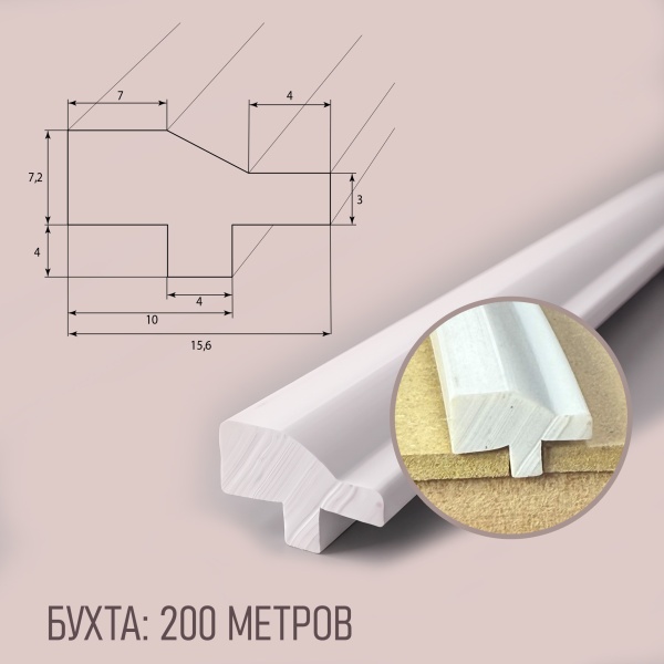 Схема молдинг врезной для мебели, фасадов, интерьеров артикул 131