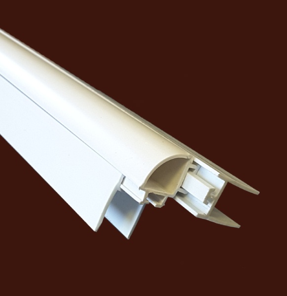 Крепление торцевого рекламного профиля TH12 BK111 и углового профиля.