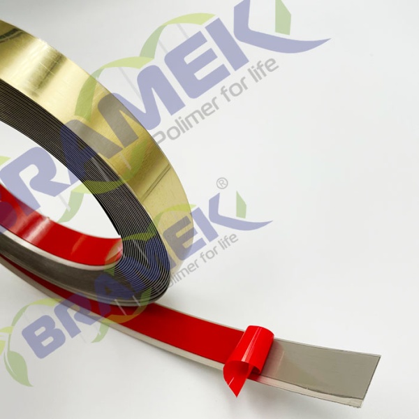 Металлическая полоса самоклеящаясяся золото 20 мм нержавеющая сталь 0,4 мм для декора  любых поверхностей. обзор. 